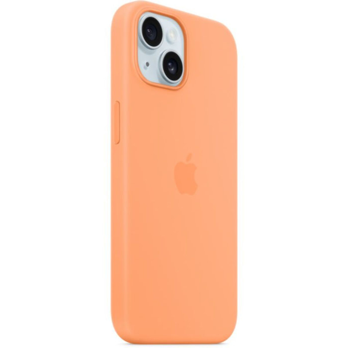 Coque APPLE iPhone 15 MagSafe silicone Sorbet orange