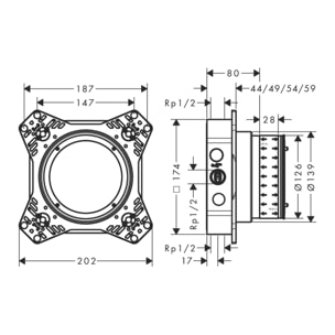 Corps d'encastrement HANSGROHE iBox 2 universel