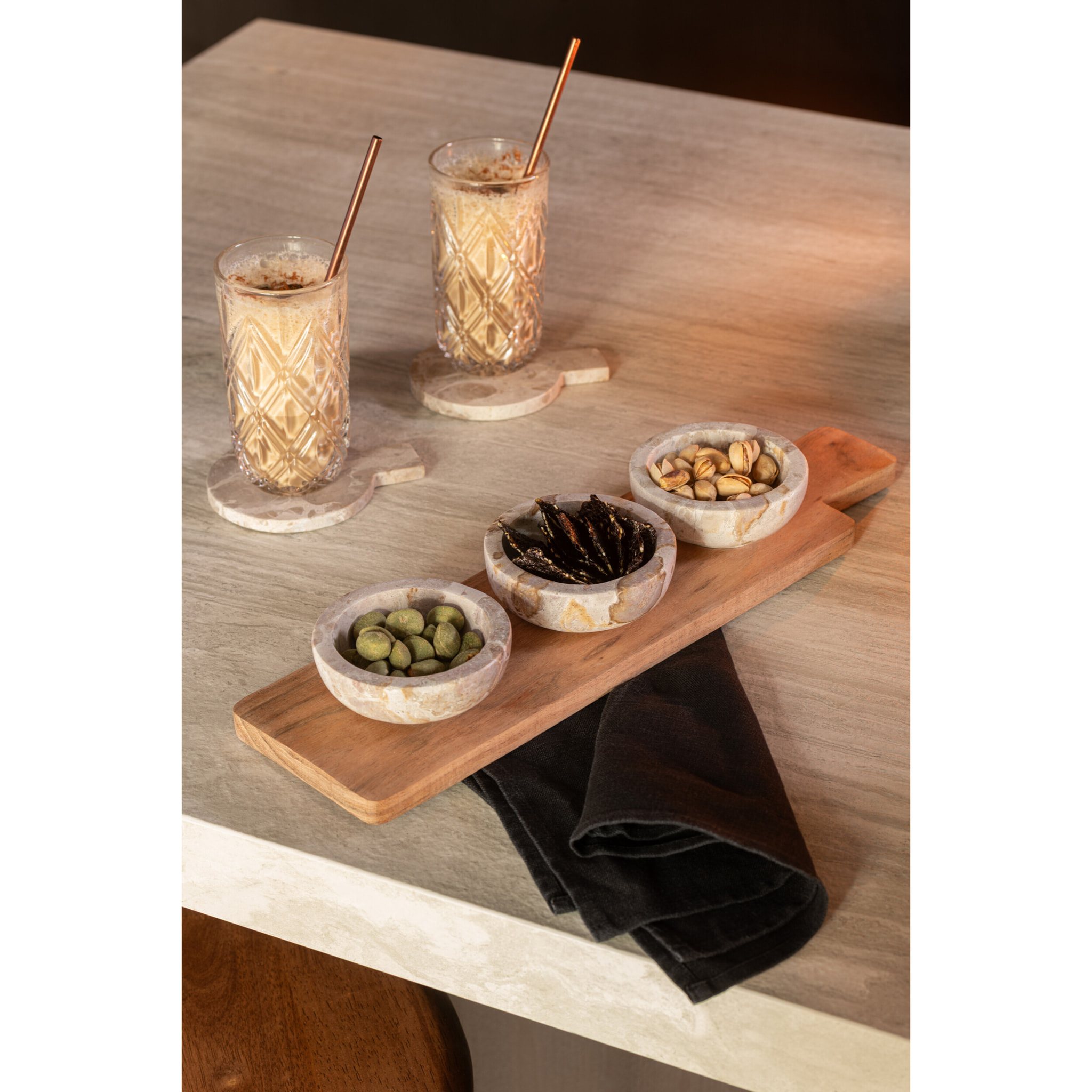 J-Line set d’épices Marbre - pierre - naturel/beige