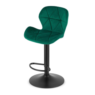 Set di 2 sgabelli alti West in velluto verde smeraldo