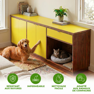 Rouleau adhésif décoratif Vinyle au Mètre - Jaune canari - Sticker Lavable Imperméable Mur Cuisine Meubles