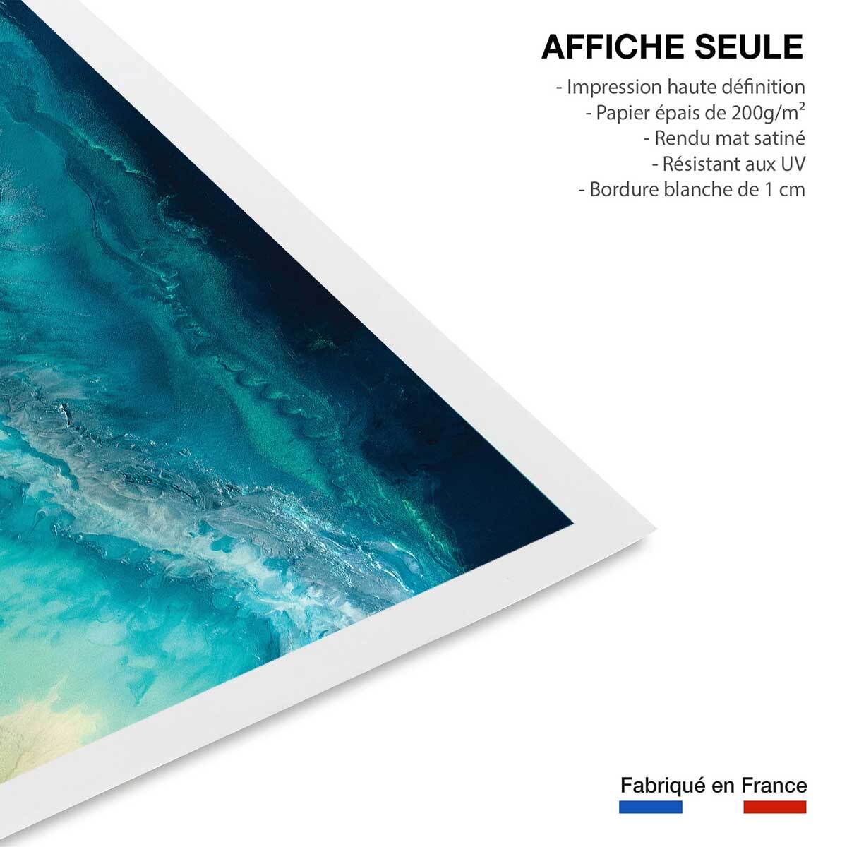 Poster bleu dynamique Affiche seule