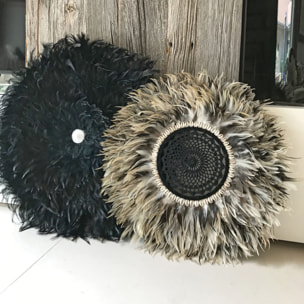 Décoration en plumes jujuhat naturelles et coquillages 50cm KAPAU