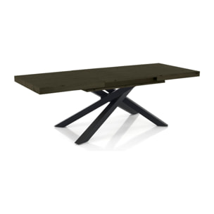 Table à manger extensible Tomasucci HELT 130, en MDF finition bois gris, 90 × 130 × 77 cm