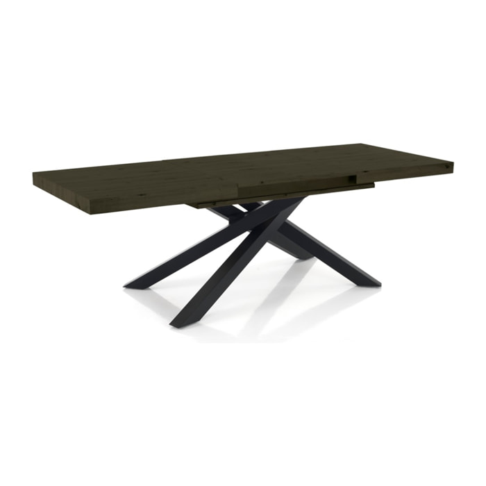 Table à manger extensible Tomasucci HELT 130, en MDF finition bois gris, 90 × 130 × 77 cm