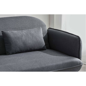 Canapé convertible 3 places en tissu gris SKURUP