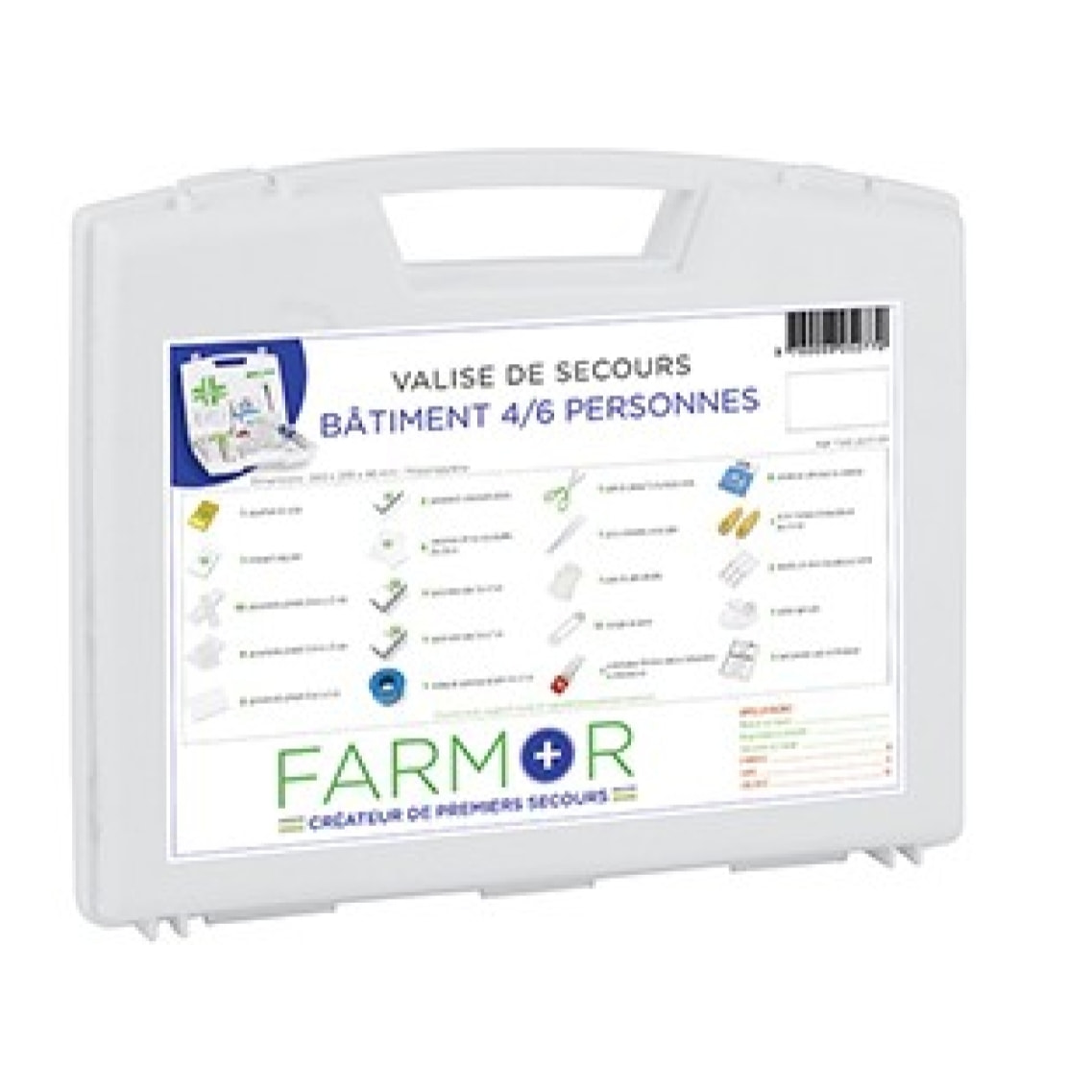 Coffret de secours FARMOR Bâtiment - 4/6 personnes - FAR2077PP