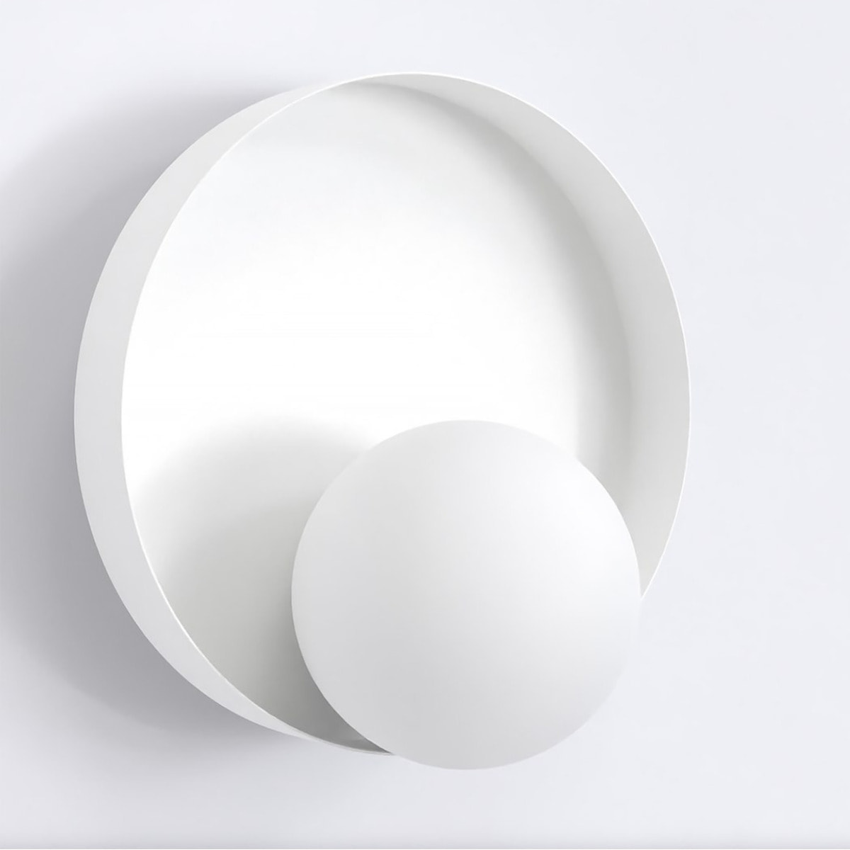 Lampada a parete Kido in acciaio bianco opaco