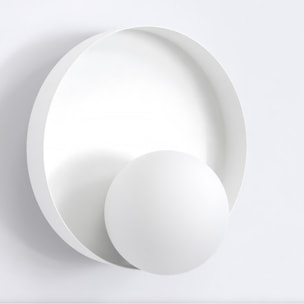 Lampada a parete Kido in acciaio bianco opaco