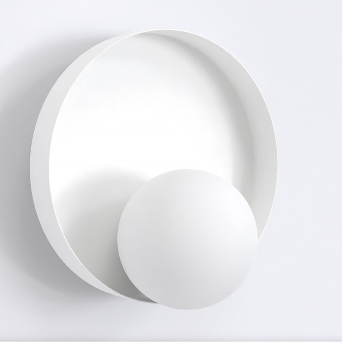 Lampada a parete Kido in acciaio bianco opaco