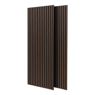 Mozart - Set di 2 pannelli fonoassorbenti decorativi in legno 235x60 cm, marrone scuro