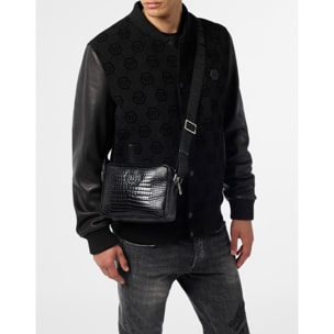 PHILIPP PLEIN Leather Laptop Bag Cocco