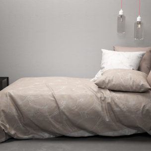 Parure Housse De Couette 3pcs 100% coton Lyocell 57fils Plage Revers.