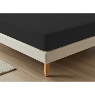 Lenzuolo Sotto Con Angoli No Stiro Tinta Unita Francesca Nero