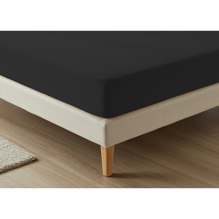 Lenzuolo Sotto Con Angoli No Stiro Tinta Unita Francesca Nero