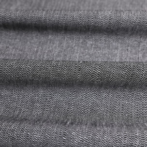 Torchon de cuisine en coton motif chevrons tissés - Noir