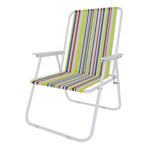 Sedia Pieghevole Da Spiaggia Campeggio Camping Leggera E Resistente In Metallo In Tessuto Oxford 600D Con Braccioli Seggiola Verde Blu Rosso