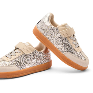 Zapatillas Bajas de Niña con Estampado Plateado