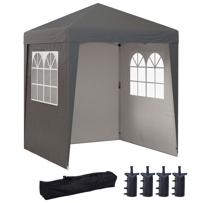 Tonnelle de jardin pliante pop-up réglable anti-UV 30+ 4 sacs lestage sac de transport gris