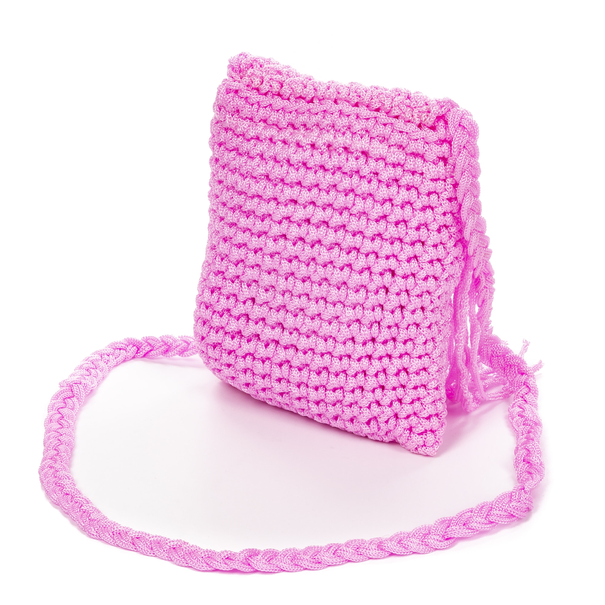 IRIA QUINTANA Borsa a tracolla da donna Gemona. Tessuto In Cotone All'uncinetto 15x2x18 Cm. Colore rosa
