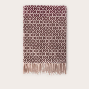 Motivi - Bufanda jacquard larga con flecos - Burgundy