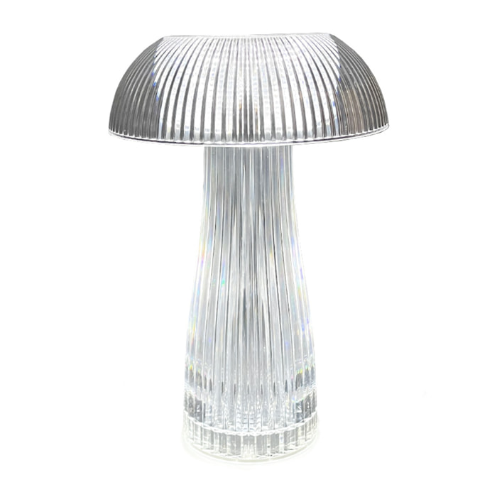 Lampada Led Da Tavolo Controllo Touch Ricaricabile Trasparente Mushroom