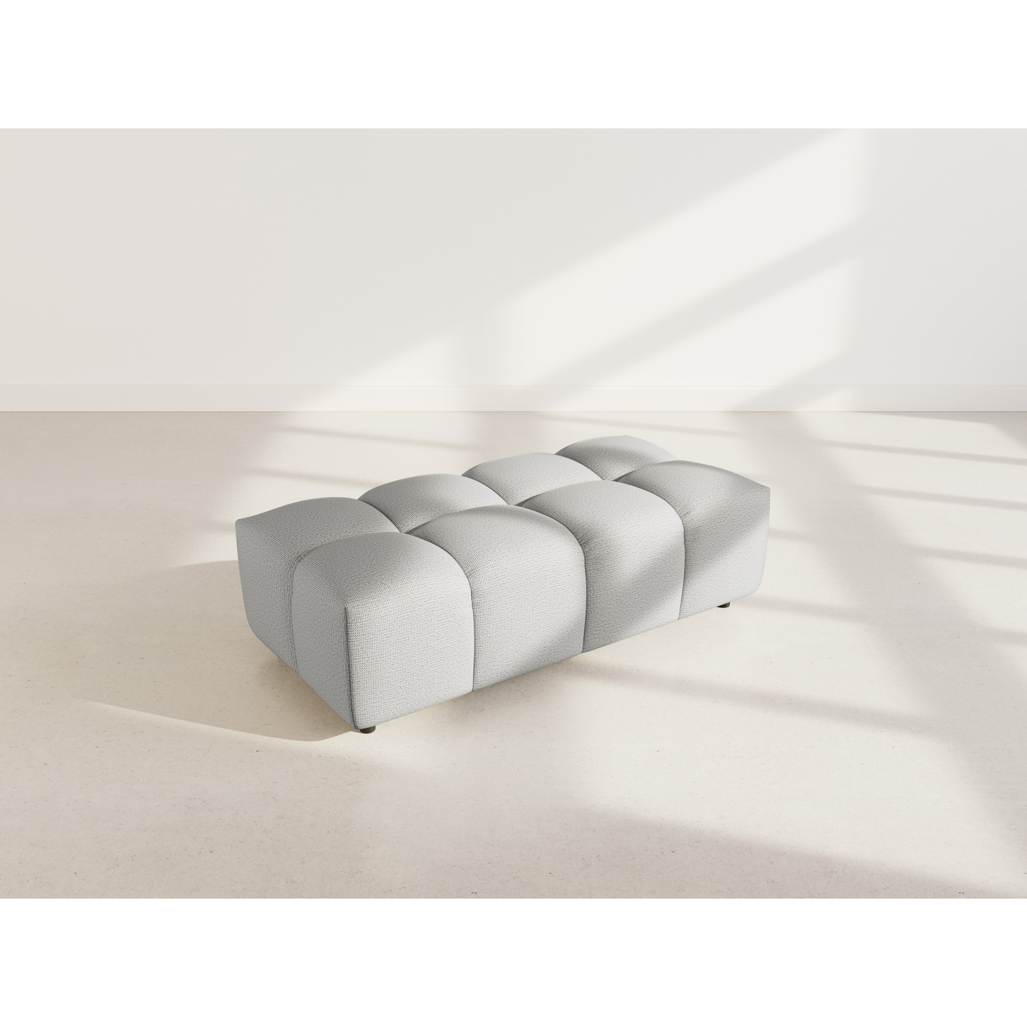 Adelaide - pouf en tissu texturé - Gris