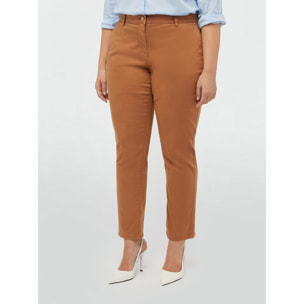 Fiorella Rubino - Pantalones chinos de algodón y TENCEL™ - Marrón