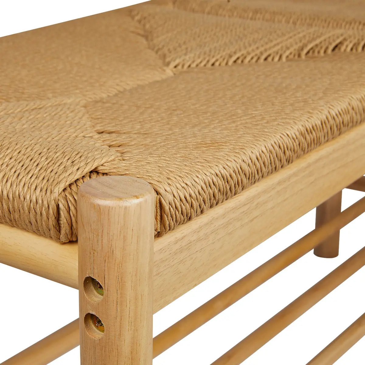 Banc "Maesi" hévéa beige 95x35cm