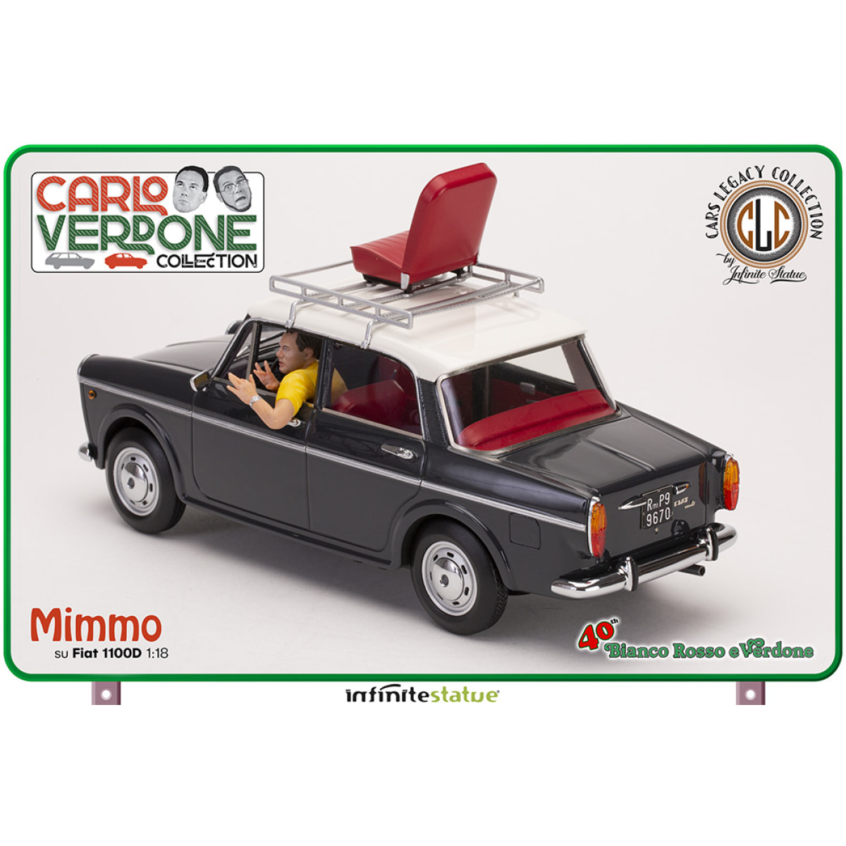 Mimmo Su Fiat 1100 1/18 Resin Car Statua Infinite Statua