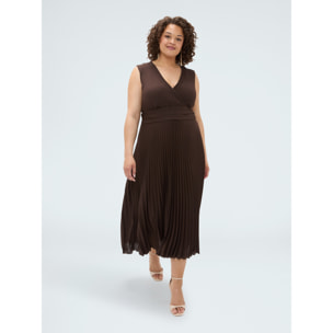 Fiorella Rubino - Vestito Dream in georgette plissé - Marrone
