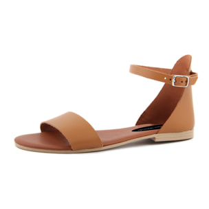 Sandalo Donna in pelle colore Cammello