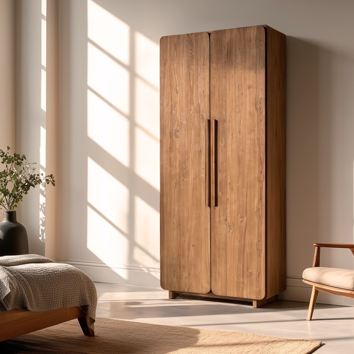 SIXTINE - Armoire 2 portes 80x195cm en bois de teck recyclé