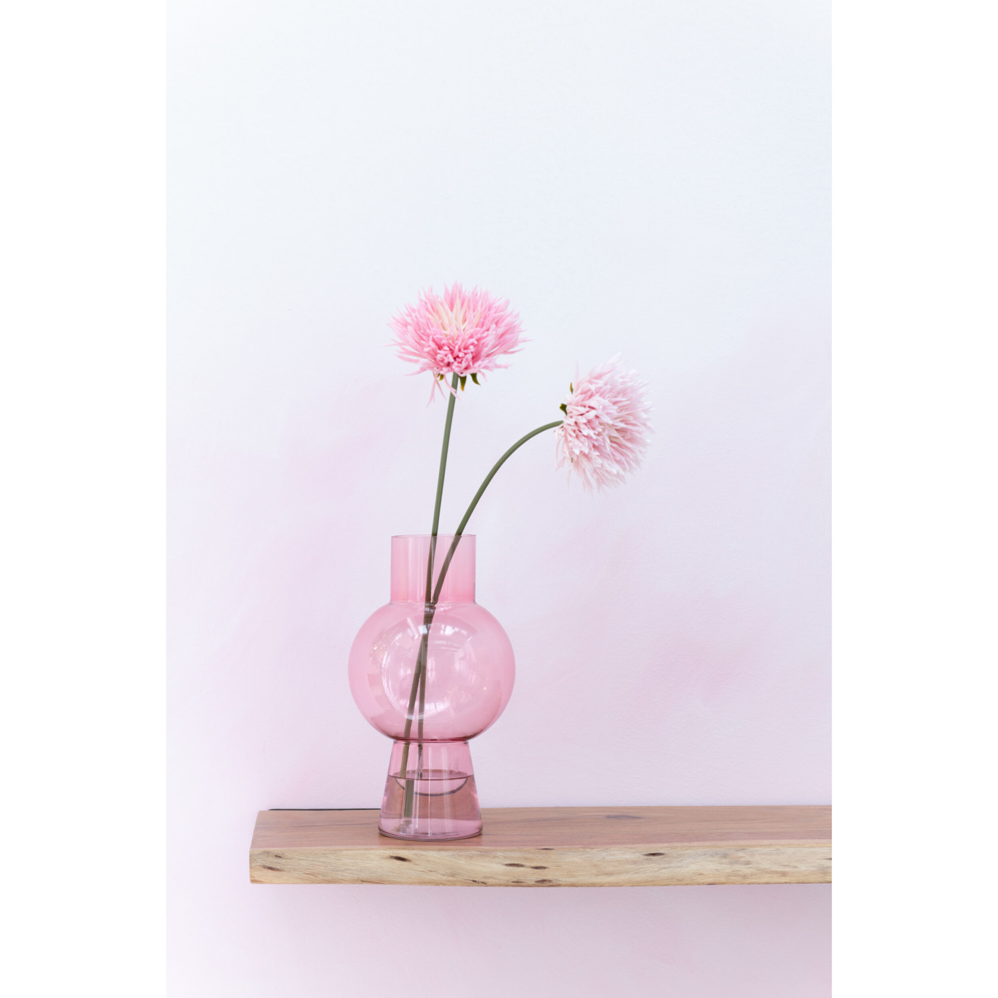 J-Line Vase Boule Verre Rose Clair Medium