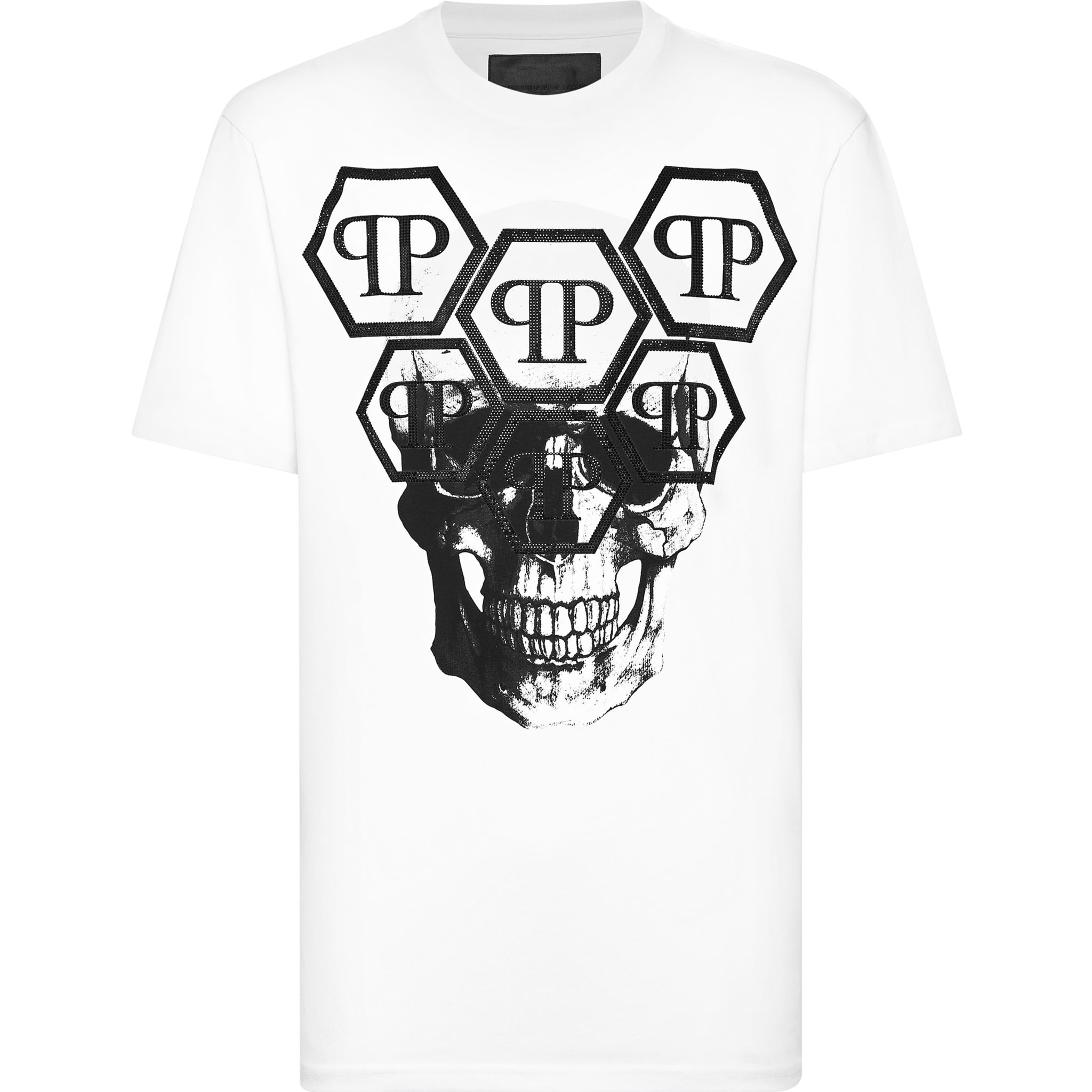 PHILIPP PLEIN Camiseta de cuello redondo y manga corta SKULL