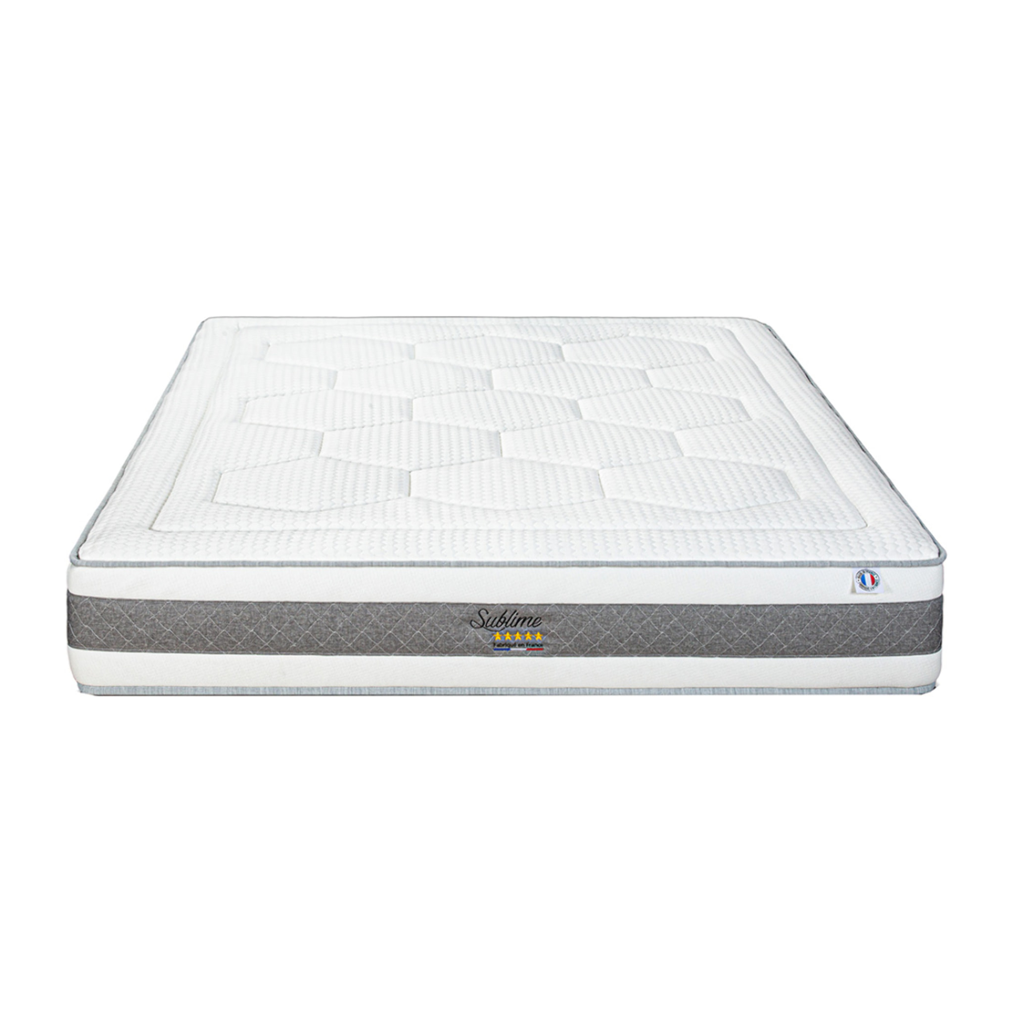 Matelas Sublime, 22 cm, Mémoire de Forme et Mousse Haute Densité, Soutien Mi-Ferme, Déhoussable, Fabrication Française