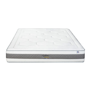 Matelas Sublime, 22 cm, Mémoire de Forme et Mousse Haute Densité, Soutien Mi-Ferme, Déhoussable, Fabrication Française