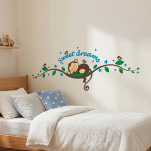 Stickers Muraux décoration adhésifs Singe Dormeur