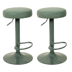 Tabouret De Bar Reglable Mumford Vert - Lot De 2
