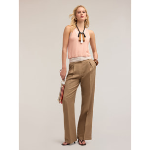 Motivi - Top de jersey con camiseta de tirantes acanalada - Rosa