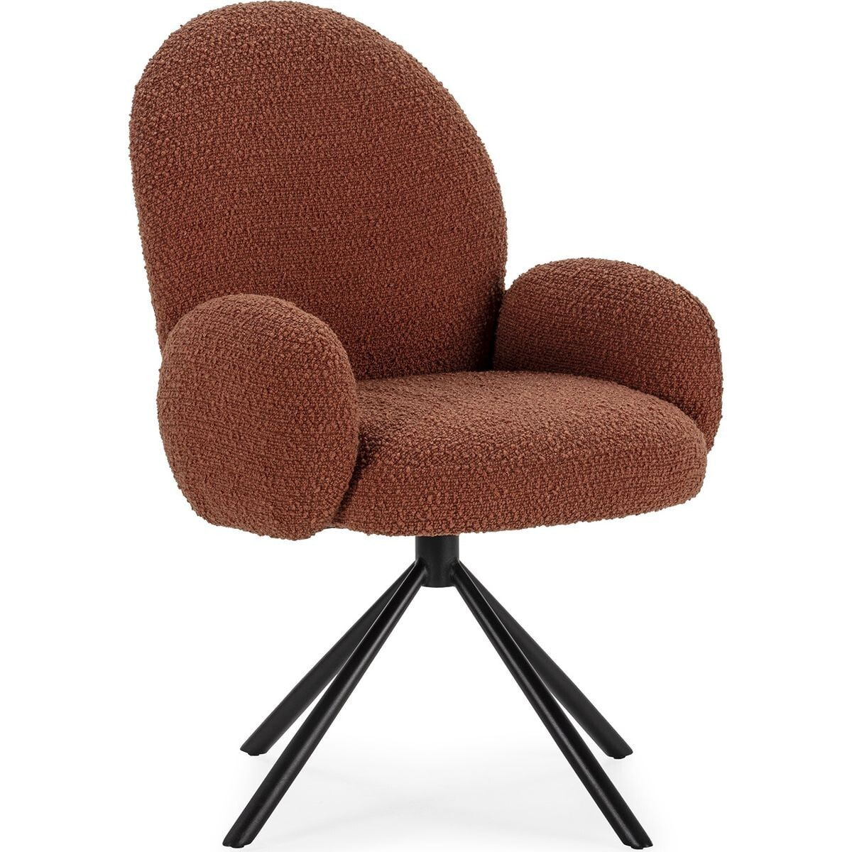 Fauteuil pivotant en tissu bouclé - OPALINE