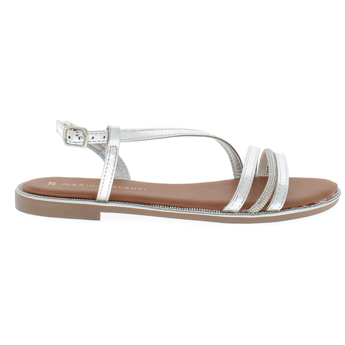 Marina Galanti Scarpe Donna Flat Braided Sandals Jewel MG 1E164 Silver