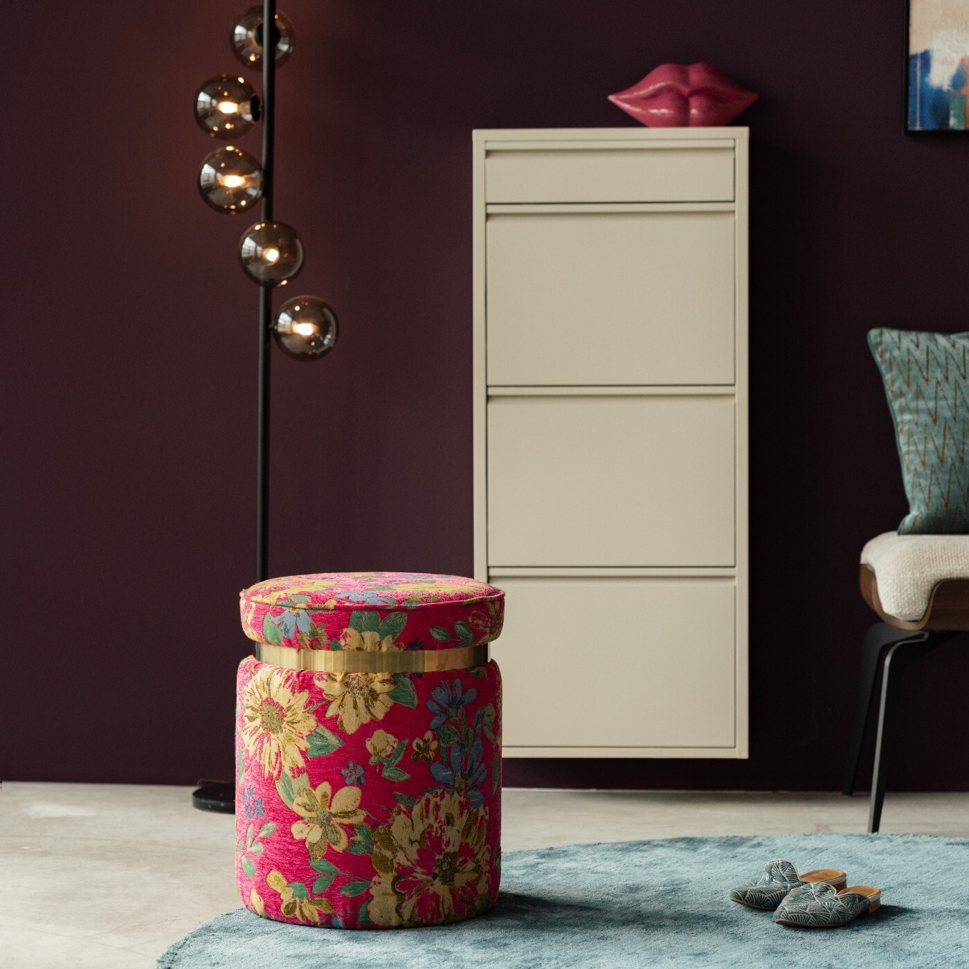 Tabouret Flower Fever 39cm rose Kare Design