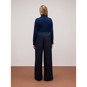 Oltre - Pantaloni joggers wide leg - Blu