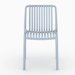 Lot de 2 chaises de jardin empilables en plastique bleu pastel - Duli