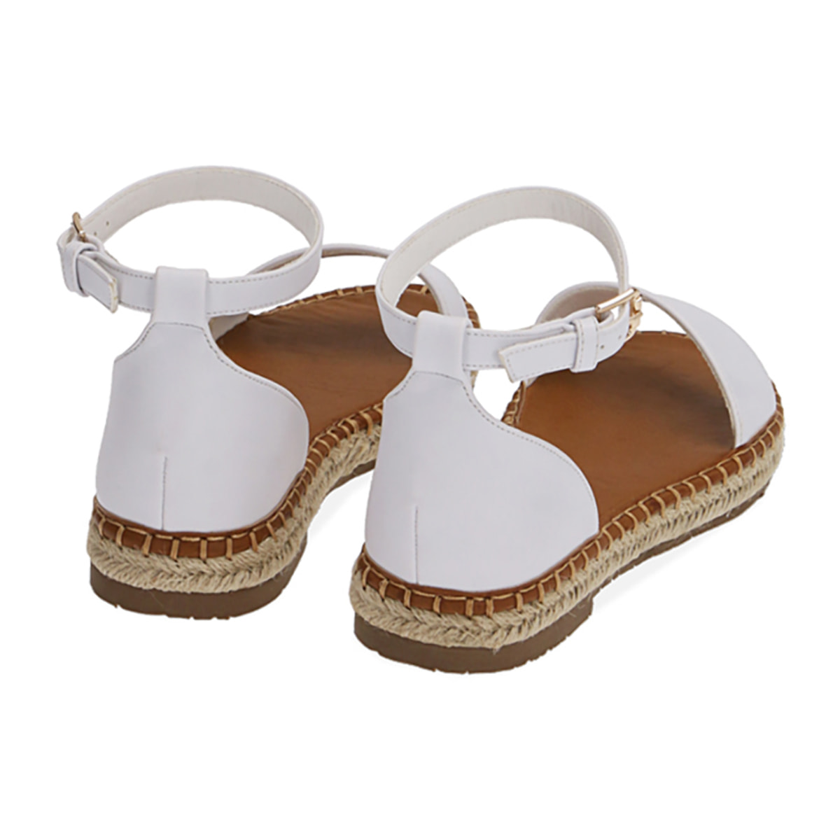 Sandalias con suela de paja blanca