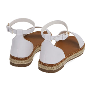 Sandalias con suela de paja blanca