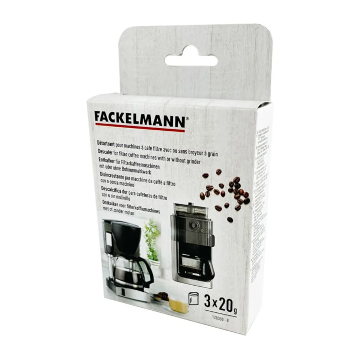 Détartrant pour machines à café filtre avec ou sans broyeur à grains Fackelmann Petit Déjeuner