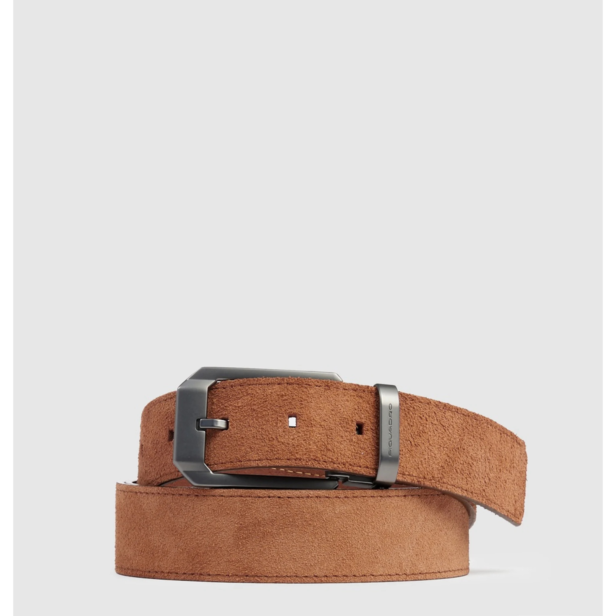 Piquadro Cintura in pelle scamosciata con fibbia ad ardiglione