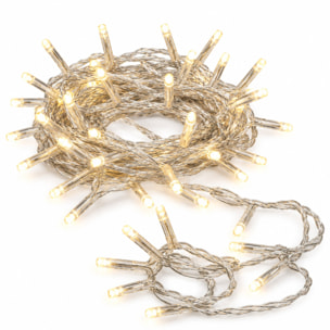 Guirnalda con 80 Luces LED Blanco cálido con cable transparente